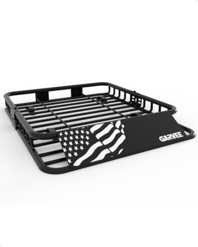 GarveeLife 46" x 36" Universal Roof Rack Cargo Carrier Basket, 200 Lbs Capacity Rooftop Cargo Rack, Car Top Luggage Holder Basket Heavy Duty for SUVs, Trucks, Vehicles