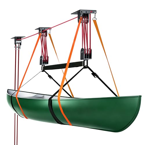 TRUSOON Heavy Duty Kayak Hoist, 250 lbs Auto-Locking Pulley System