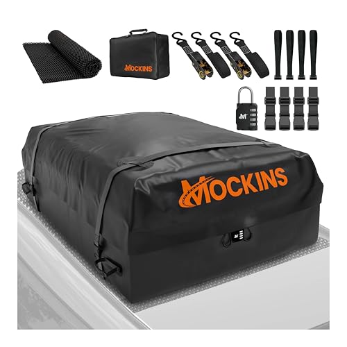 Mockins 25 CuFt Waterproof Rooftop Cargo Bag for Top of Car 60"x43"x17"